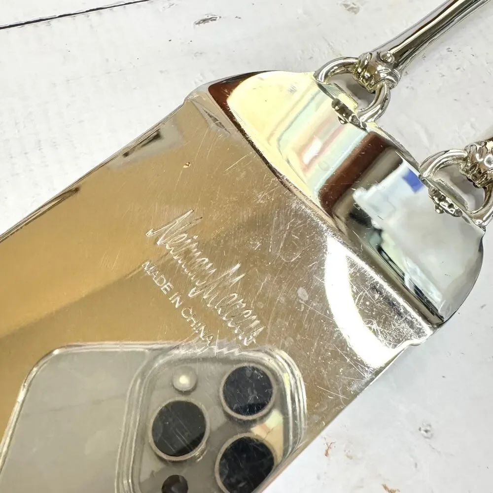 Vintage Neiman Marcus Cake Pie Server Set Silver Plate High Heel Evening Handbag